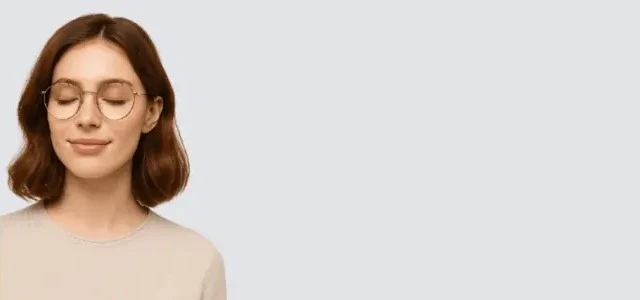 Elegant Eyewear for Women Stylish woman wearing eyeglasses on pastel background