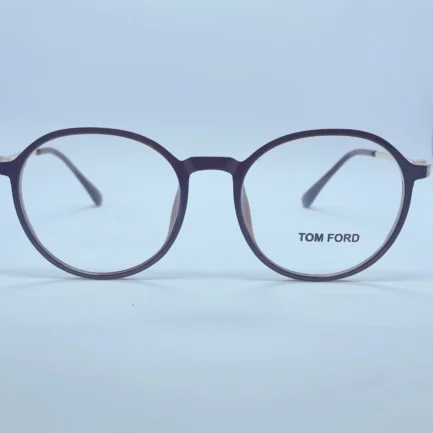 Tom Ford 8607 eyeglasses in Brown and Golden – front open view