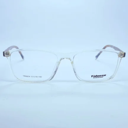 Tidoesu 8804 eyeglasses in White & Brown – front open view