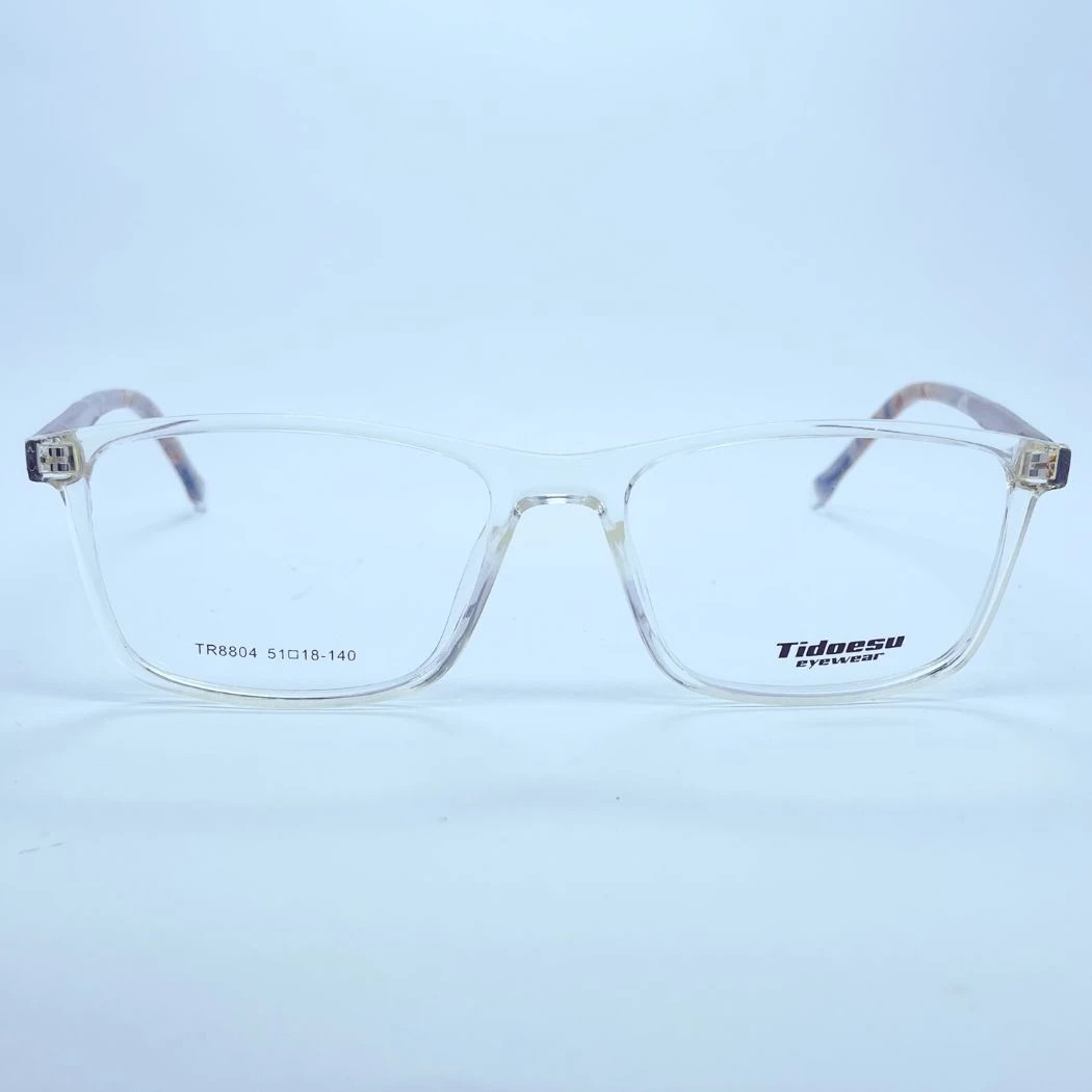 Tidoesu 8804 Eyeglasses – Front Open View (White & Brown) Tidoesu 8804 eyeglasses in White & Brown – front open view
