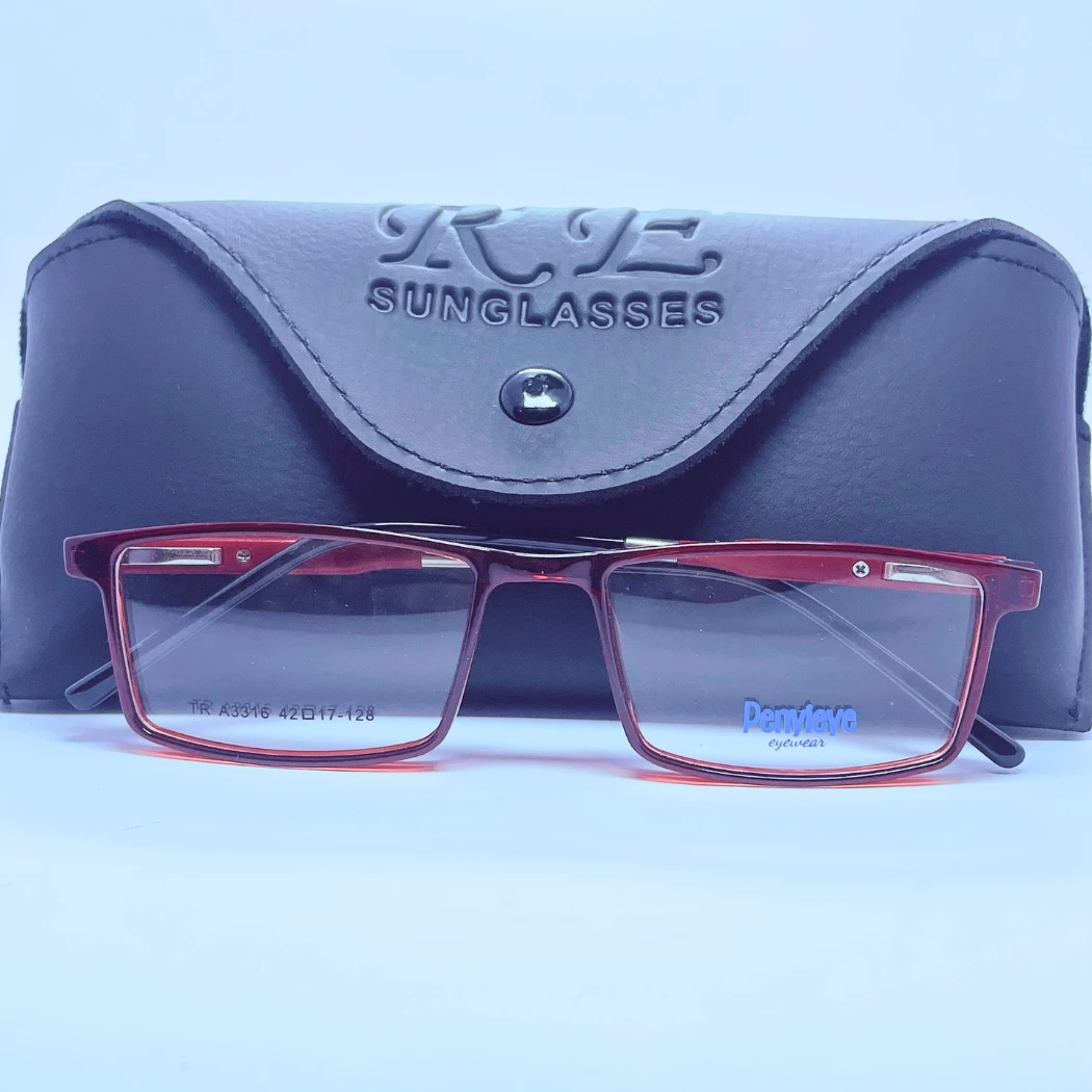 Penyieye 3316 Eyeglasses – Front Close View (Red) Penyieye 3316 eyeglasses in Red – front close view
