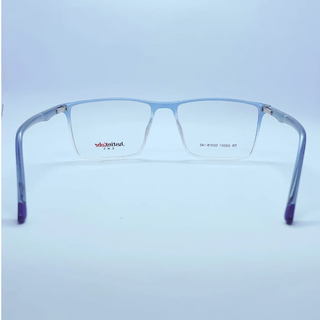 Justin Kobe 6001 eyeglasses in Light Blue and white – back view