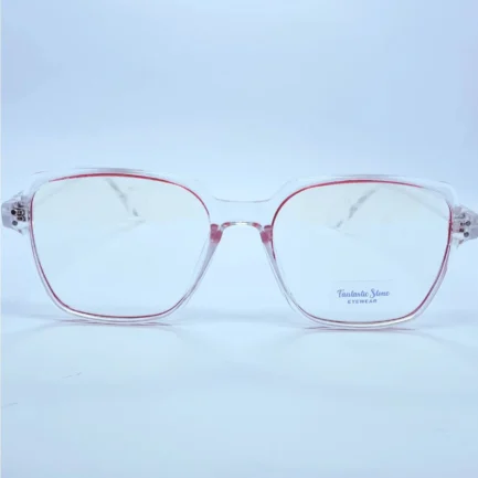 Fantastic stone 20397 eyeglasses in Transparent red – front open view