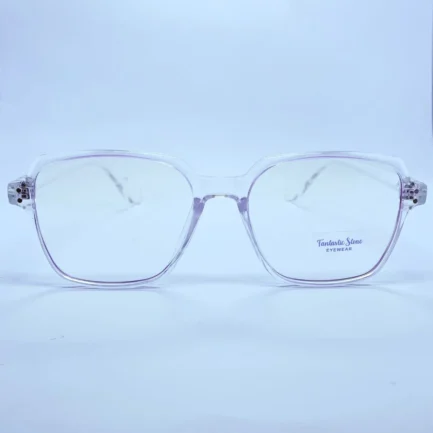 Fantastic stone 20397 eyeglasses in Transparent purple – front open view