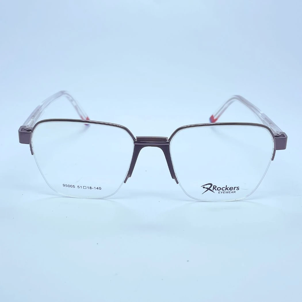 Rockers 95005 Eyeglasses – Front Open View (White & Black) Rockers 95005 eyeglasses in White & Black – front open view