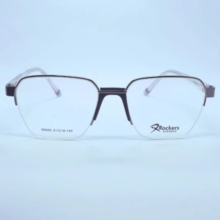 Rockers 95005 eyeglasses in White & Black – front open view