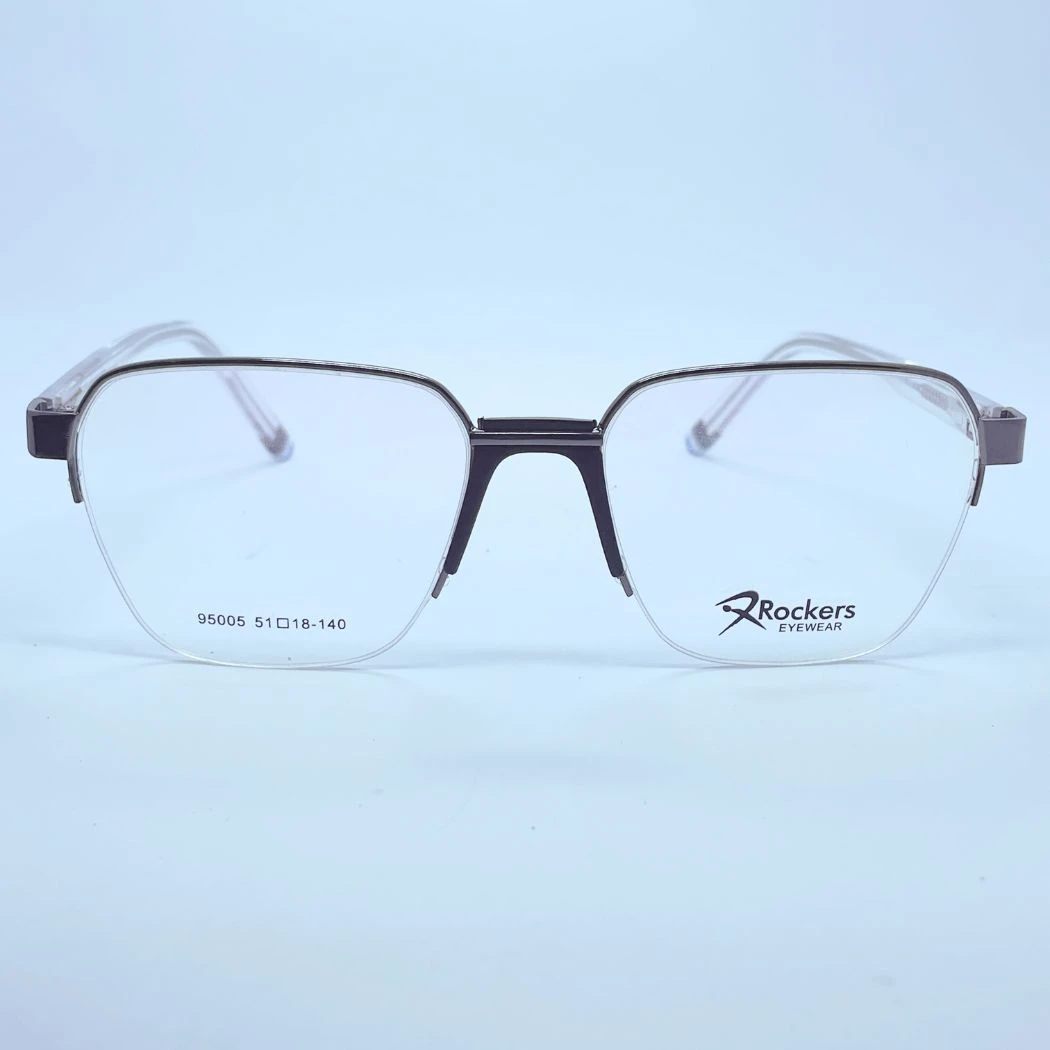 Rockers 95005 Eyeglasses – Front Open View (White & Black) Rockers 95005 eyeglasses in White & Black – front open view