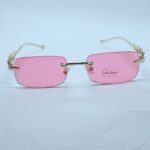 Cartier 50713 sunglasses in Golden and red – front open view