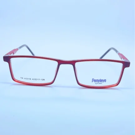 Penyieye 3316 eyeglasses in Red – front open view