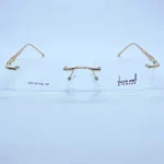 Dune Well rimless 010 Eyeglasses in Golden – front open view