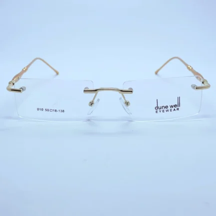 Dune Well rimless 010 Eyeglasses in Golden – front open view