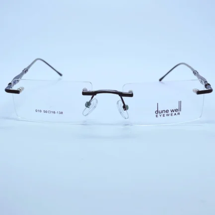 Dune Well rimless 010 Eyeglasses in Black – front open view