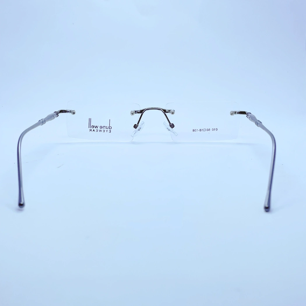 Dune Well Rimless 010 Eyeglasses in White and Brown – back view