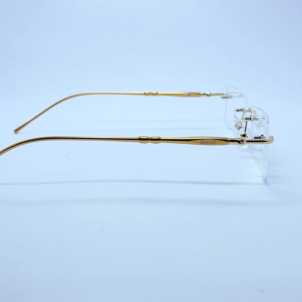 Dune Well rimless 010 Eyeglasses – Side View (Golden) Dune Well rimless 010 Eyeglasses in Golden – side view