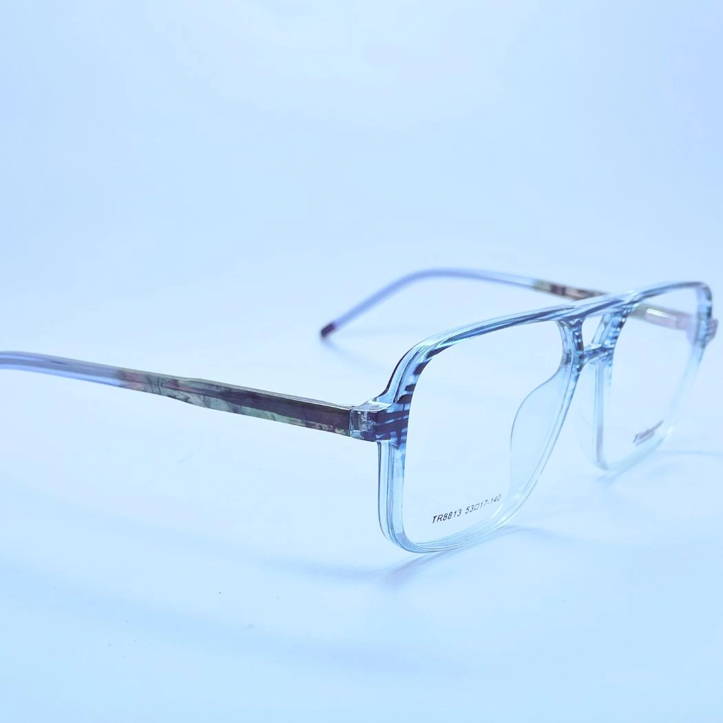 Tidoesu 8813 Eyeglasses – Angled Side View (Light blue) Tidoesu 8813 Eyeglasses in Light blue – angled side view