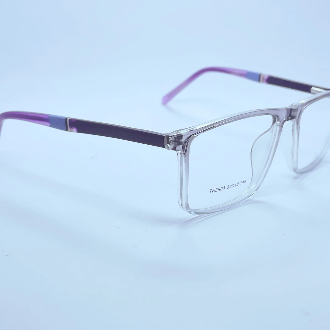 Vision 8803 Eyeglasses – Angled Side View (Transparent) Vision 8803 Eyeglasses in Transparent – angled side view
