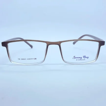 Sunny Boy 8001 eyeglasses in Brown and white – front open view