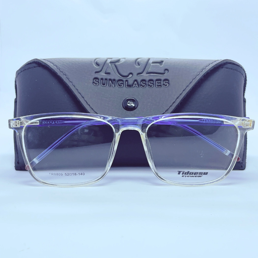 Tidoesu 8809 Eyeglasses – Front Close View (transparent blue) Tidoesu 8809 Eyeglasses in transparent blue – front close view