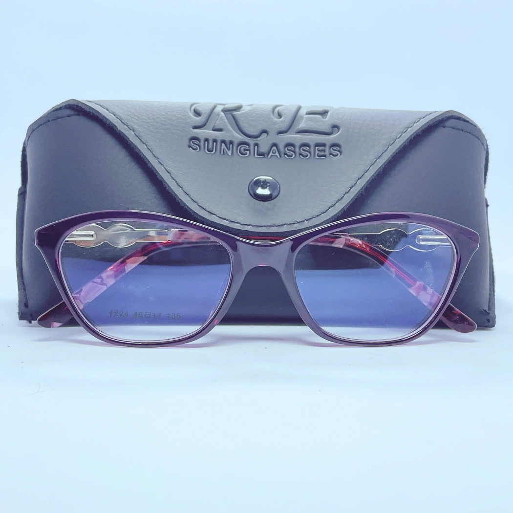 Cat eye 1224 Eyeglasses – Front Close View (Purple) Cat eye 1224 Eyeglasses in Purple – front close view