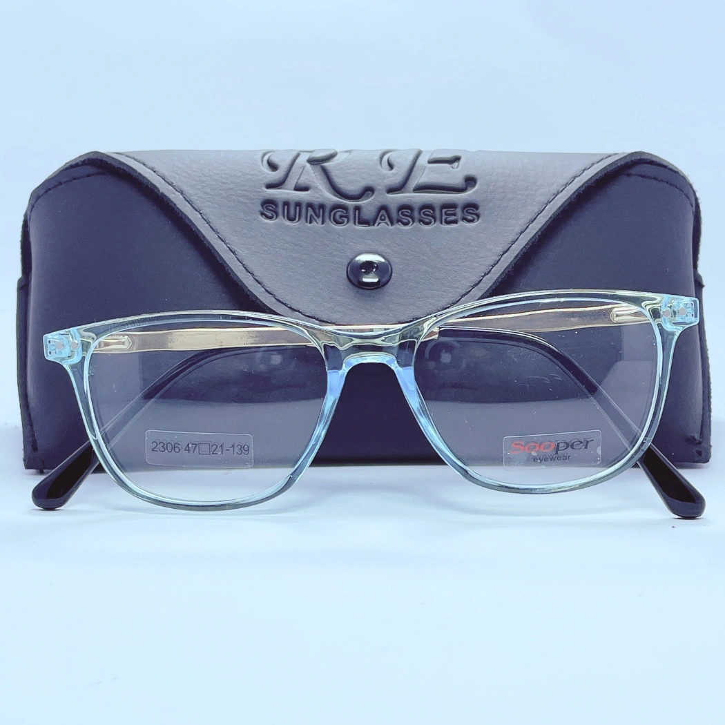 Sooper 2306 Eyeglasses – Front Close View (Blue and golden) Sooper 2306 Eyeglasses in Blue and golden – front close view