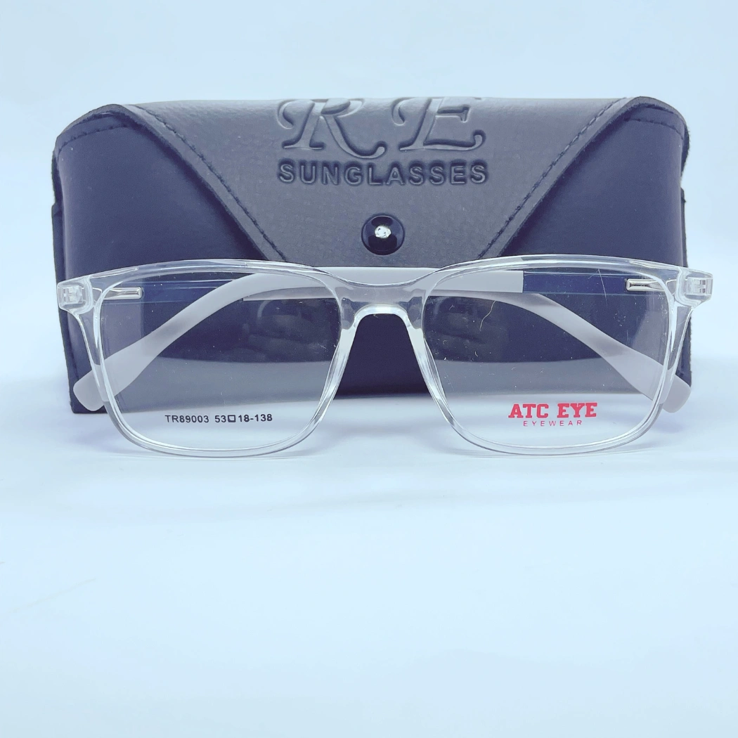 Atc Eye 89003 Eyeglasses – Front Close View (Transparent white and grey) Atc Eye 89003 Eyeglasses in Transparent white and grey – front close view