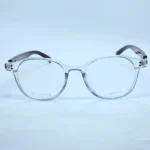 Suofeia MT1016 Eyeglasses in Transparent light blue and black – front open view