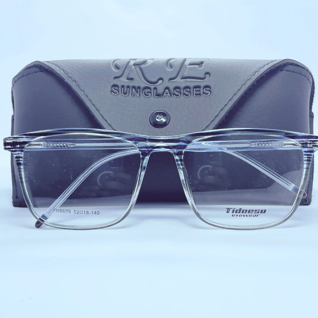 Tidoesu 8809 Eyeglasses – Front Close View (transparent blue) Tidoesu 8809 Eyeglasses in transparent blue – front close view