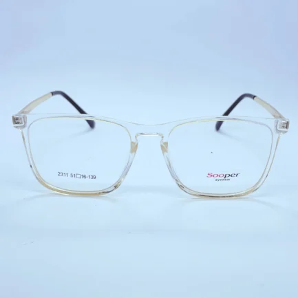 Sooper 2311 Eyeglasses in White and golden – front close view