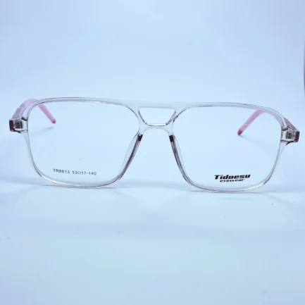 Tidoesu 8813 Eyeglasses in Transparent and pink – front open view