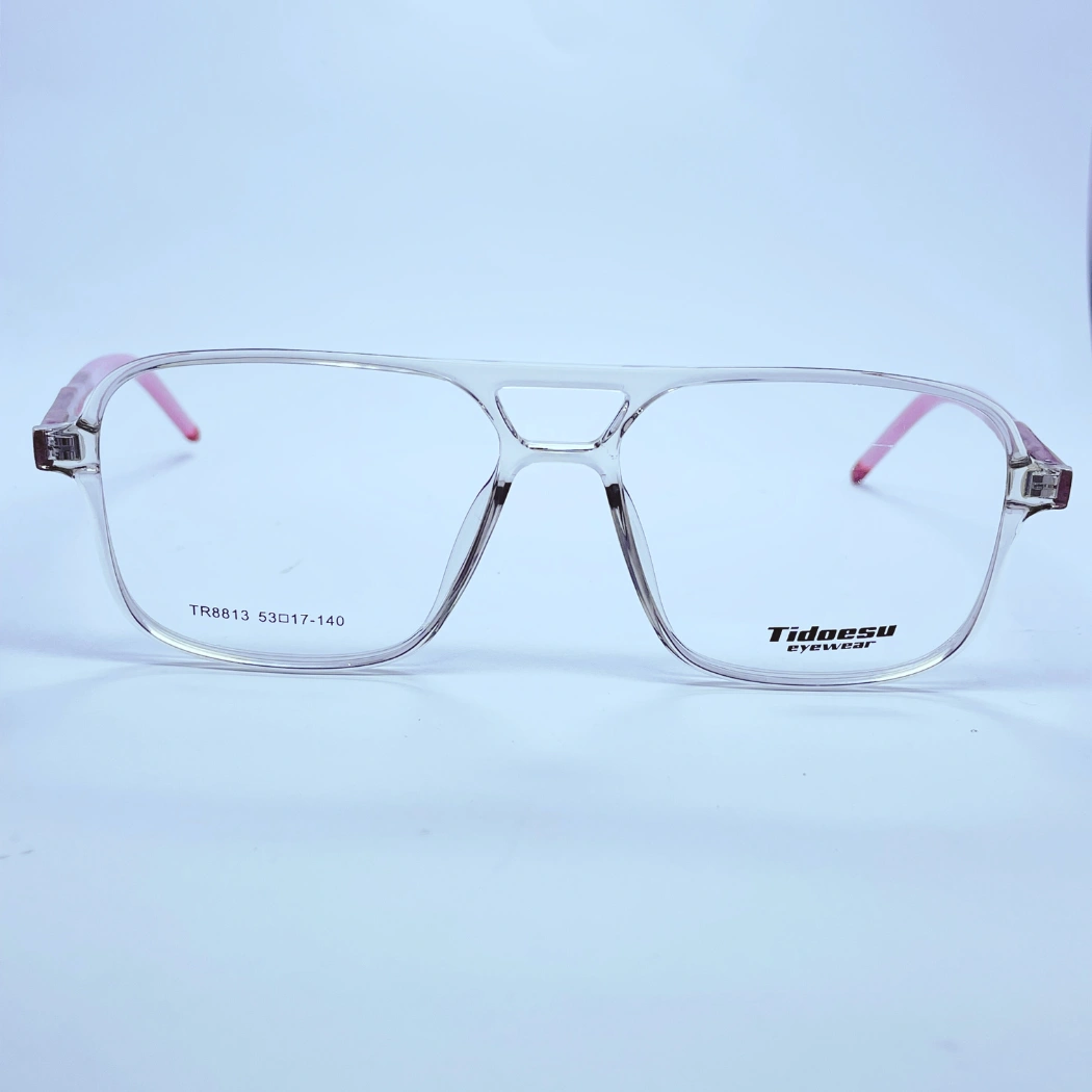 Tidoesu 8813 Eyeglasses – Front Open View (Transparent and pink) Tidoesu 8813 Eyeglasses in Transparent and pink – front open view
