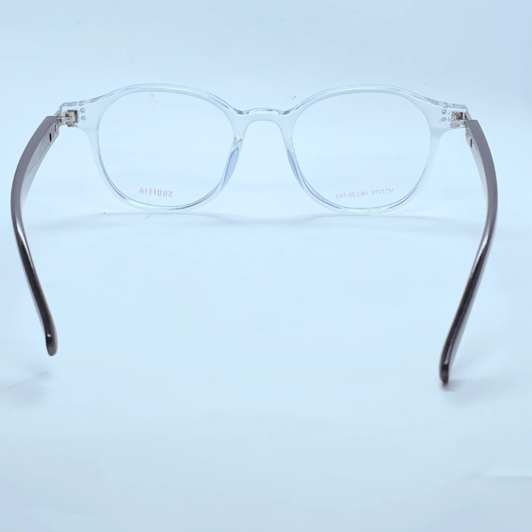 Suofeia MT1016 Eyeglasses in Transparent light blue and black – back view