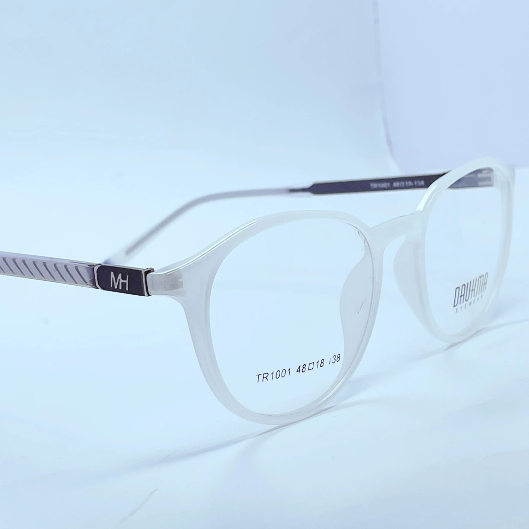 Daumka 1001 Eyeglasses – Angled Side View (Grey) Daumka 1001 Eyeglasses in Grey – angled side view