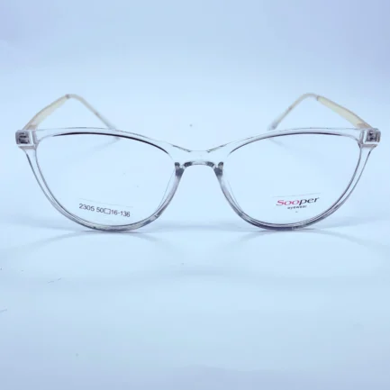 Sooper 2305 Eyeglasses in White and golden – front open view