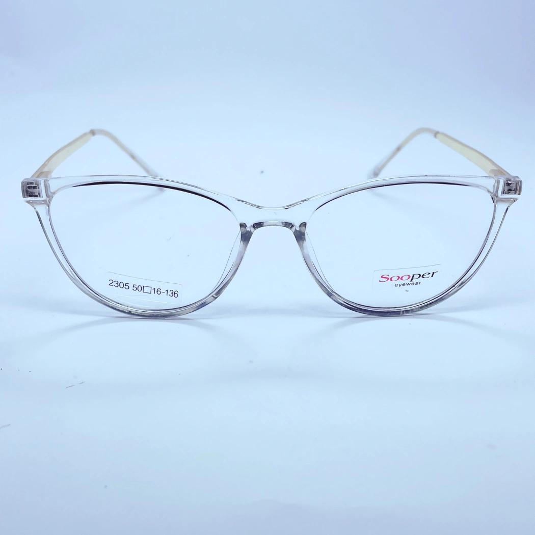 Sooper 2305 Eyeglasses – Front Open View (White and golden) Sooper 2305 Eyeglasses in White and golden – front open view