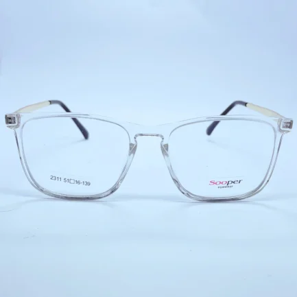 Sooper 2311 Eyeglasses in White and golden – front open view