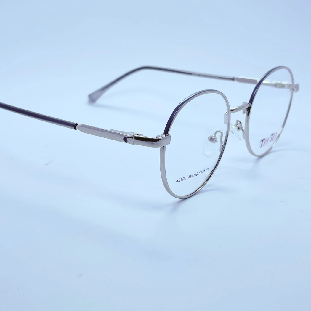 TOTO 82908 Eyeglasses – Angled Side View (Silver) TOTO 82908 Eyeglasses in Silver – angled side view