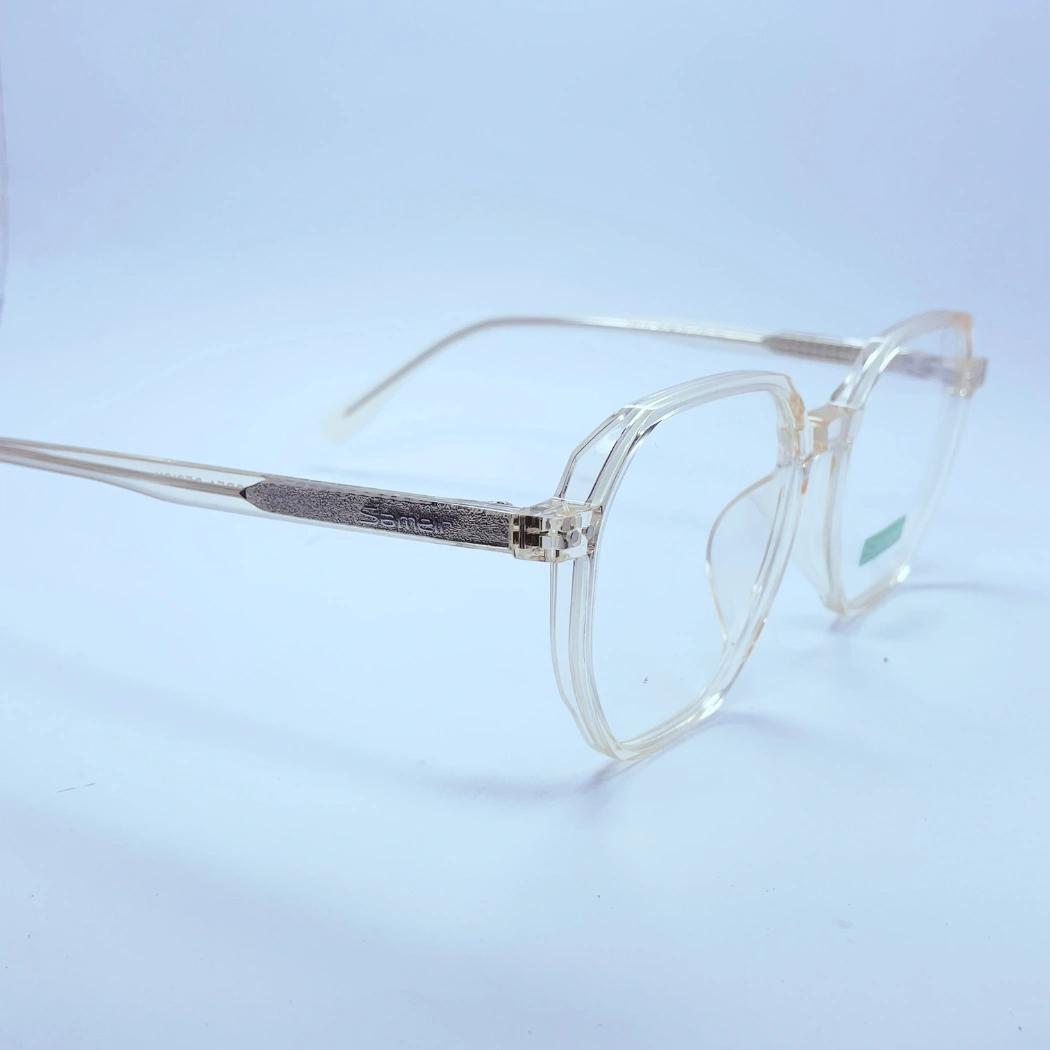 Sameir 18310 Eyeglasses – Angled Side View (Golden) Sameir 18310 Eyeglasses in Golden – angled side view
